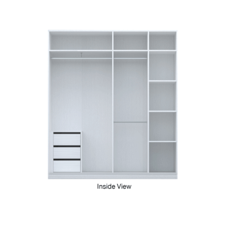 ชุดห้องนอน + ที่นอนสปริง 6 ฟุต WISDOM DESIGN FURNITURE รุ่น NOBLE สีขาว/กลอสซี่เบจ_3